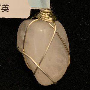 Milky Quartz #128, Polished Stone Pendant